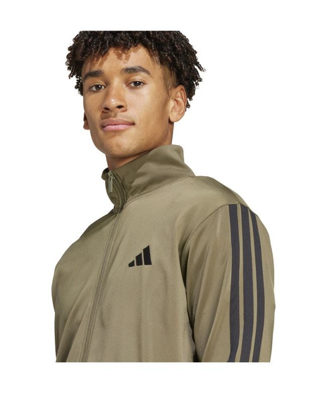 adidas Homme Tracksuit 3-Stripes Tricot Vert foncé