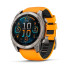 Reloj Garmin Fenix 8 - 51mm AMOLED Zafiro Tiranio plateado Correa Silicona Naranja
