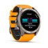 Reloj Garmin Fenix 8 - 51mm AMOLED Zafiro Tiranio plateado Correa Silicona Naranja