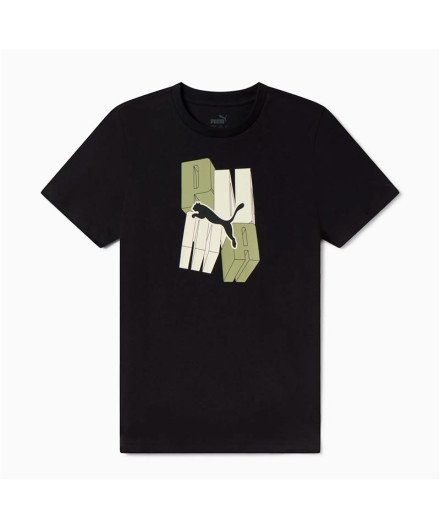 Camiseta Menino Puma Essentials+ Graphic Preto