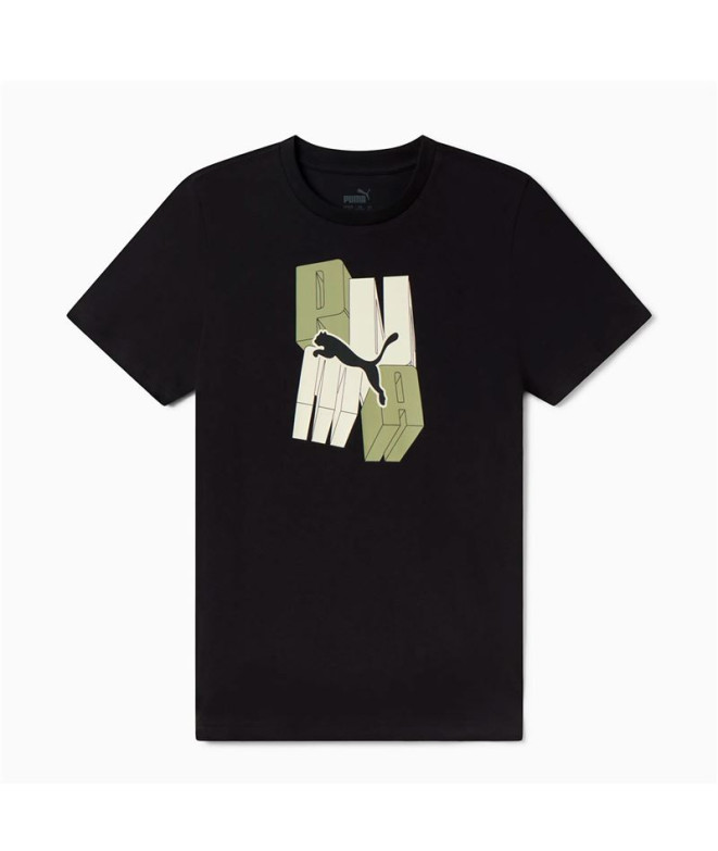 Camiseta Menino Puma Essentials+ Graphic Preto