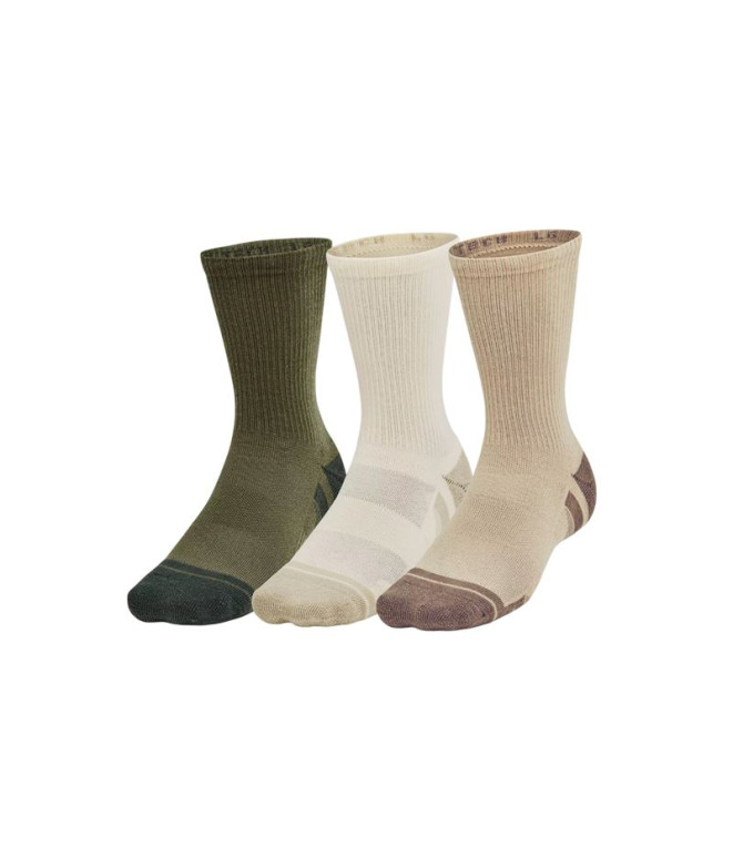 Calcetines de Fitness Under Armour Performance Tech 3Pk Crew Marrón