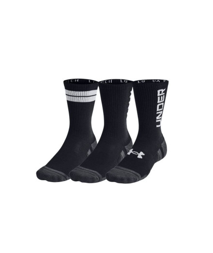 Meias Fitness Under Armour por Perf Tech Nov 3pk Crew Preto