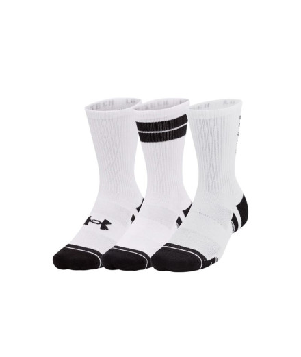 Meias Fitness Under Armour por Perf Tech Nov 3Pk Crew Branco
