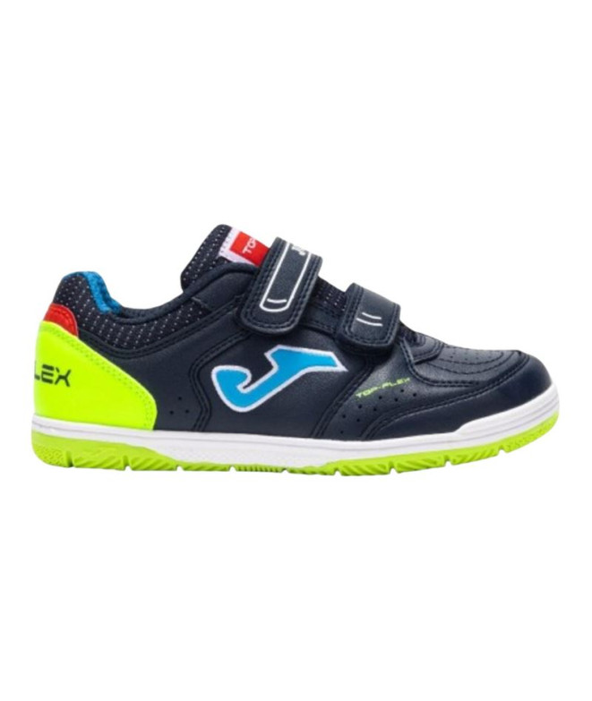 Zapatillas Joma Top Flex Jr 2533 Marino Verde Indoor Infantil