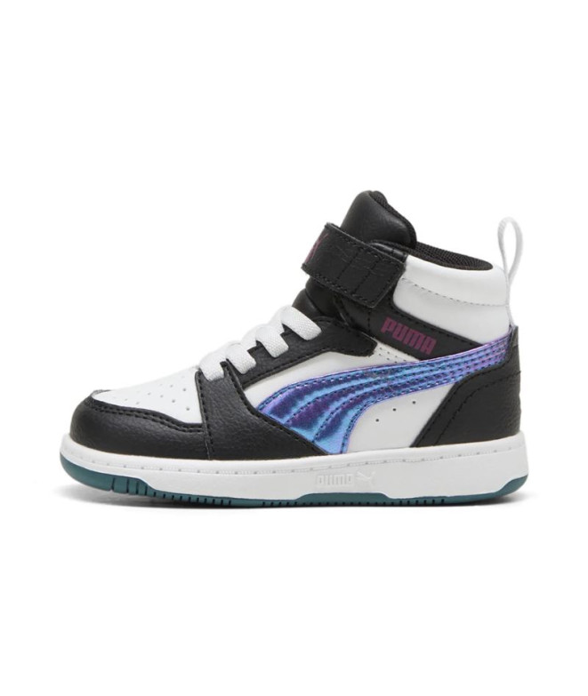 Chaussures Décontracté Enfant Puma Puma Rebound V6 Mid Bouncy Sky Ac+ White/Lavender Alert/Noir