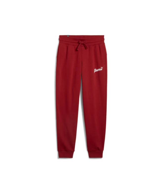 Calça Casual Mulher Calças Puma Ess+ Script Fl Vermelho Intenso/Folha de Ouro