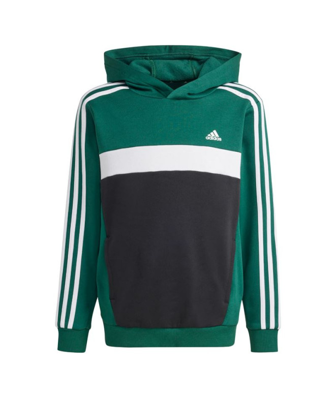 Moletom adidas Infantil Tiberio 3 Band Colorblock Hoodie Verde escuro