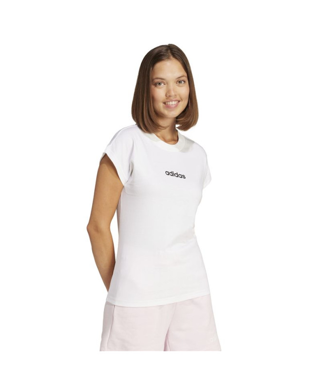 T-shirt adidas Lin Sj Femme Blanc/Noir