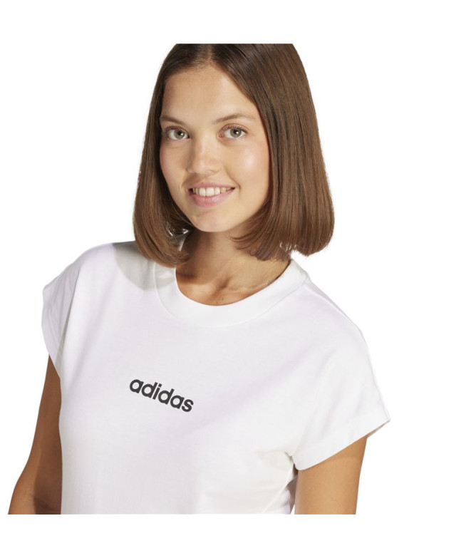 T-shirt adidas Lin Sj Femme Blanc/Noir