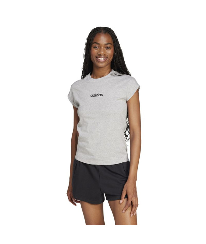 Camiseta adidas Lin Sj Mujer Gris/Negro