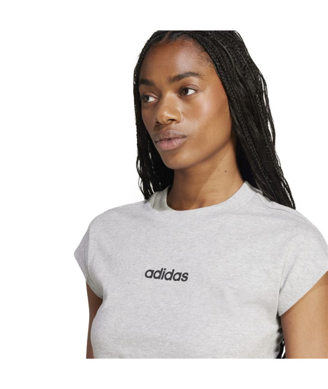 Camiseta adidas Lin Sj Mujer Gris/Negro