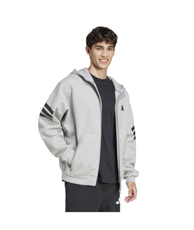Sweat adidas Homme Future Icons 3 Band Fz Grey
