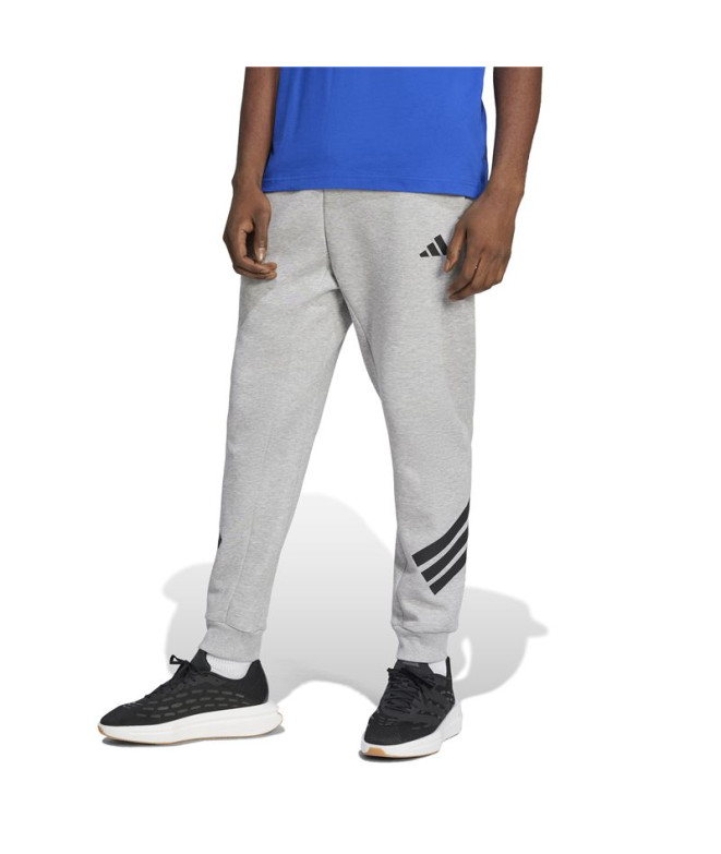 Calça adidas Homem Future Icons 3-Stripes Cinzento