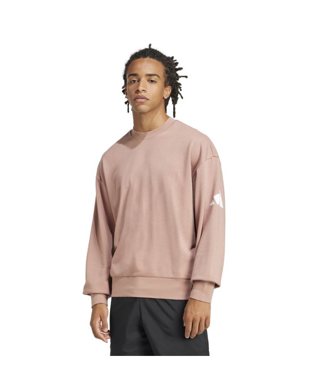 Moletom adidas French Terry Homem Swt Rosa/Branco