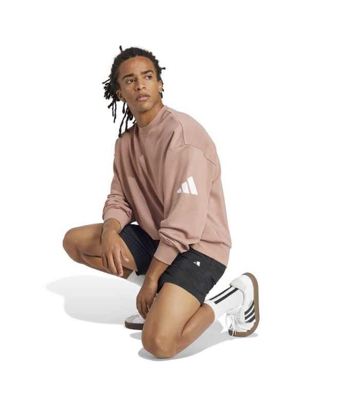 Moletom adidas French Terry Homem Swt Rosa/Branco