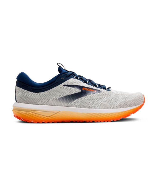 Chaussures Running Brooks Homme de Revel 7 Blanc/Peacoat/Orange