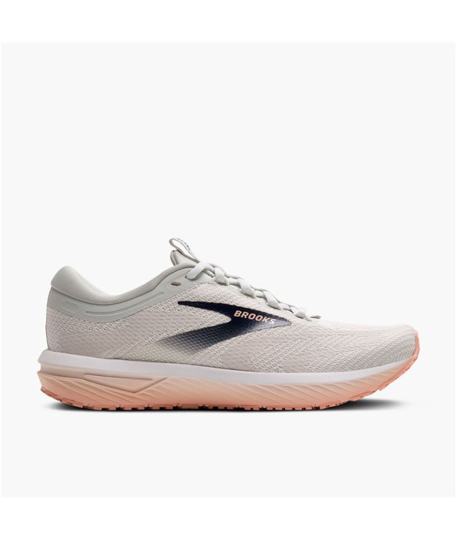 Chaussures Running Brooks Femme de Revel 7 Oyster/White/Tropical Peach