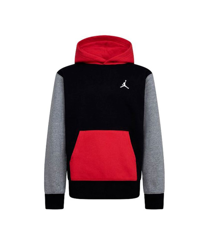 Sudadera Jordan Mj Brooklyn Flc Po Niño Negro(Rojo)