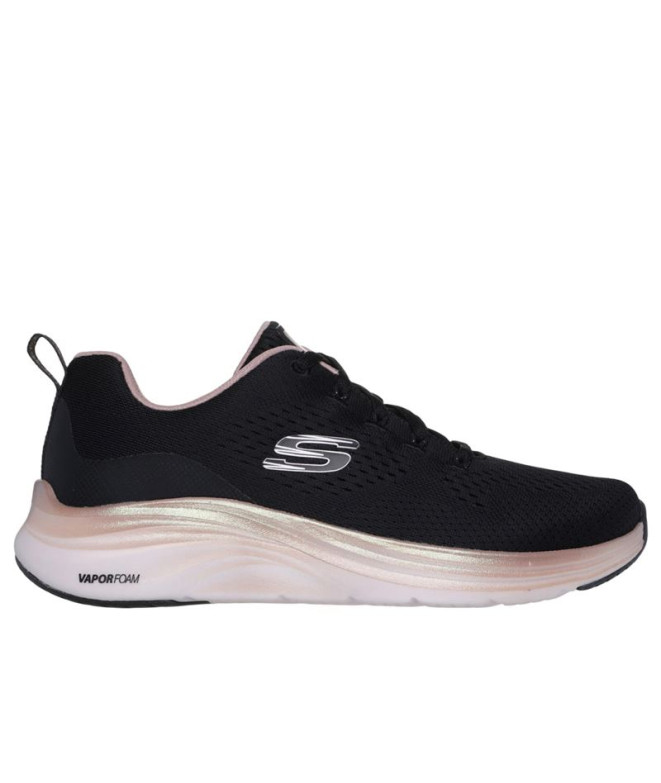 Sapatilhas Skechers Mulher Vapor Foam - Meia-noite Malha preta/Rosa com rebordo dourado