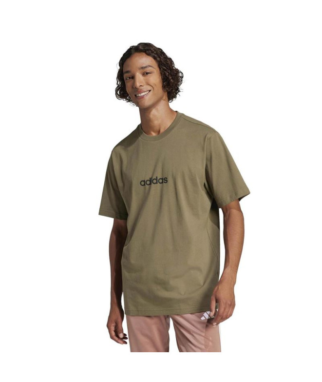 Camiseta adidas Linear Hombre Verde Oscuro/Negro