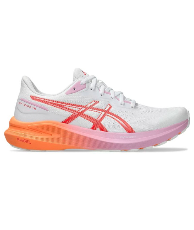 Chaussures Trail Femme de ASICS Gt-1000 13 Blanc/Coral