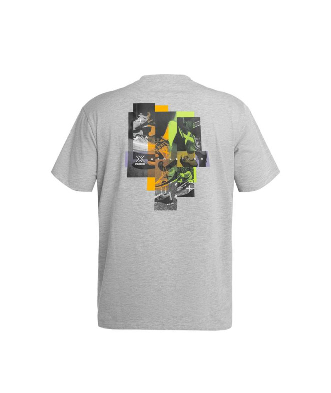 Camiseta Munich Homem Atlético Collage Cinzento