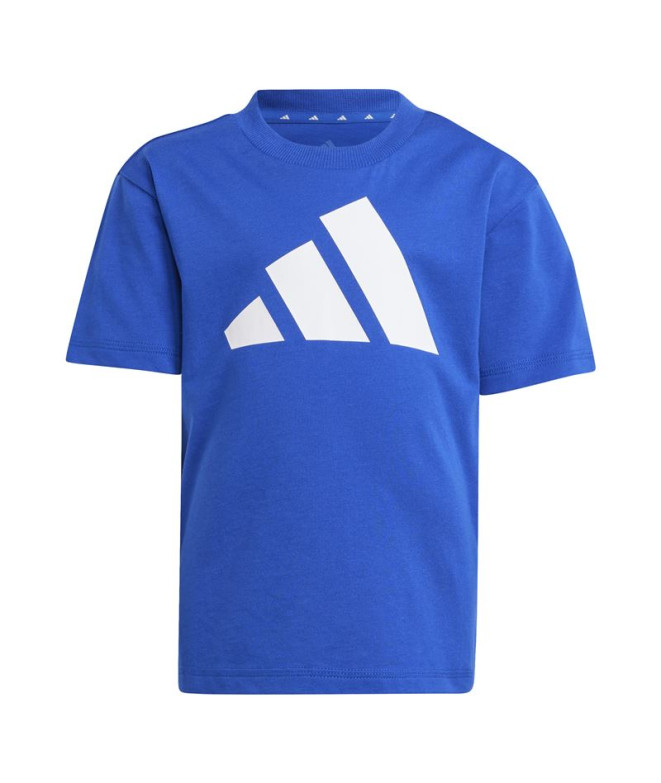 Camiseta adidas Big Logo Infantil Azul/Blanco