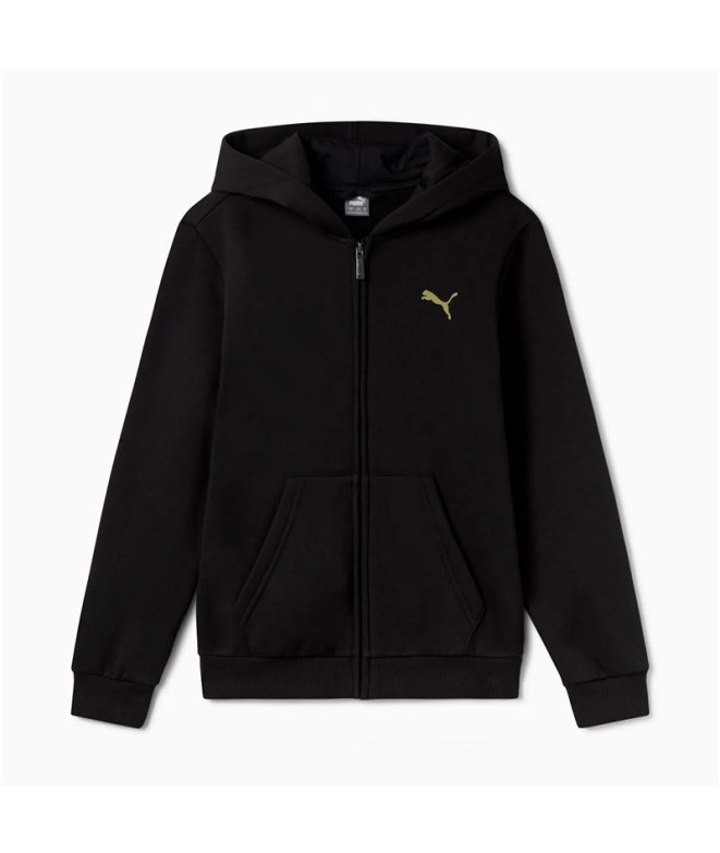 Chaqueta Puma Essentials+ Graphic Hoodie Fz Niño Negro
