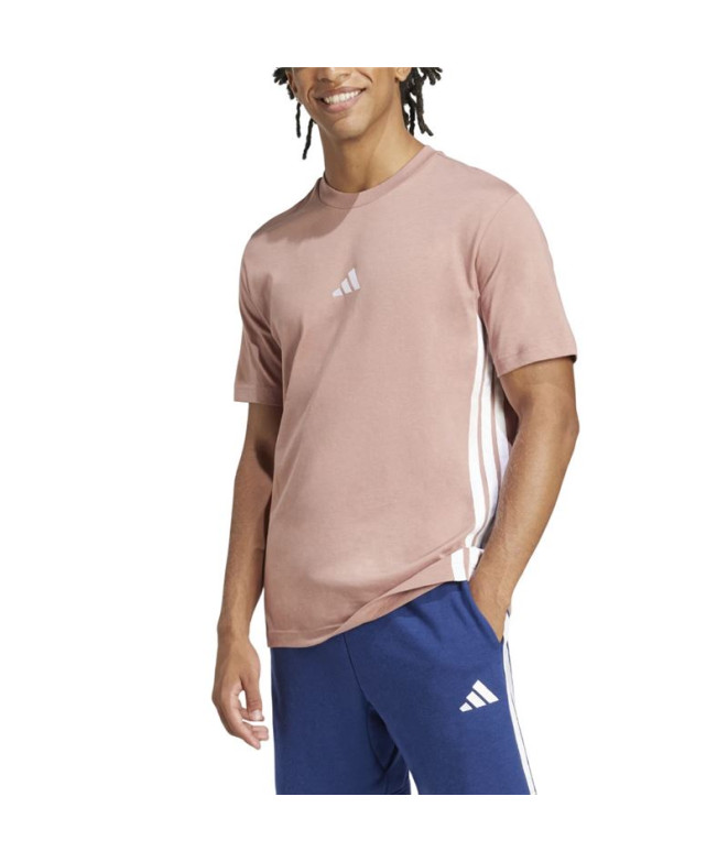 T-shirt adidas Homme 3Bandas Sj Rose/Blanc