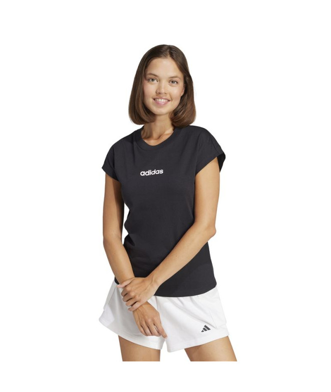 T shirt adidas Femme Lin Sj Noir Blanc