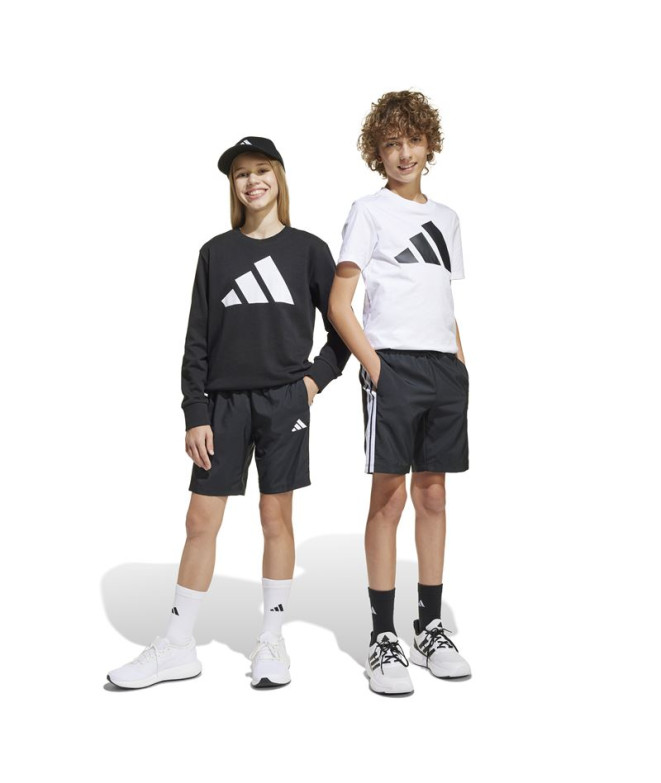 Calça adidas Infantil 3 Bandas Wv Sh Preto/Branco