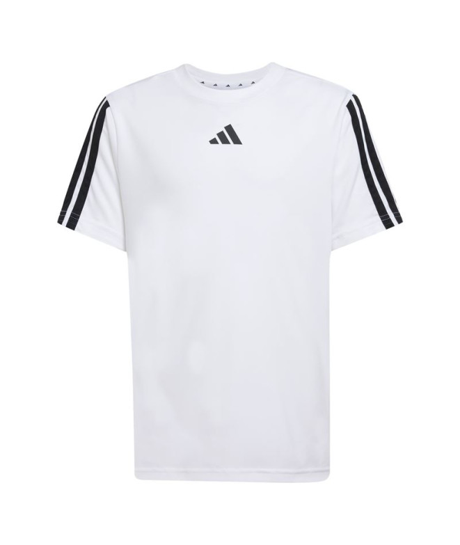 Camiseta de Fitness adidas Tr-Es 3 Bandas Niño Blanco/Negro