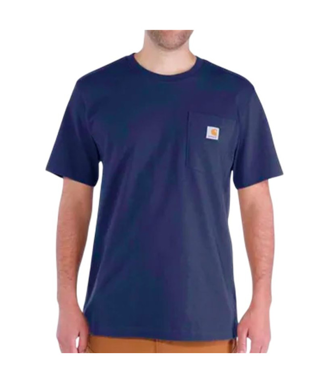 Camiseta Homem T-Shirt Carhartt K87 Pocket S/S Navy