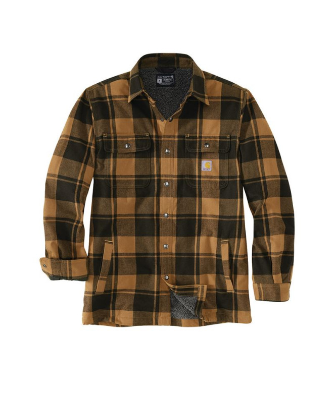 Camisa Carhartt Flannel Sherpa-Lined Jac Hombre Marrón