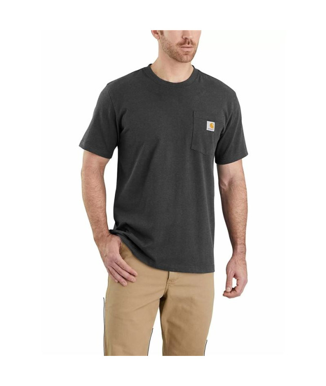 Camiseta Homem T-Shirt Carhartt K87 Pocket S/S Carbon Heather