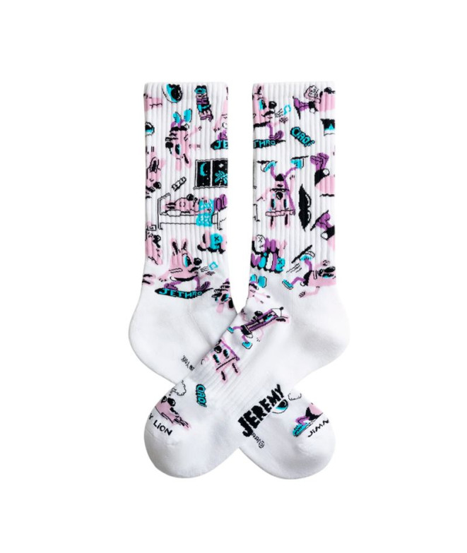 Chaussettes Jimmy Lion Athletic - Jethro Pattern Blanc