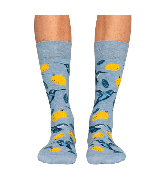 Meias Jimmy Lion Birds & Lemons Azul claro
