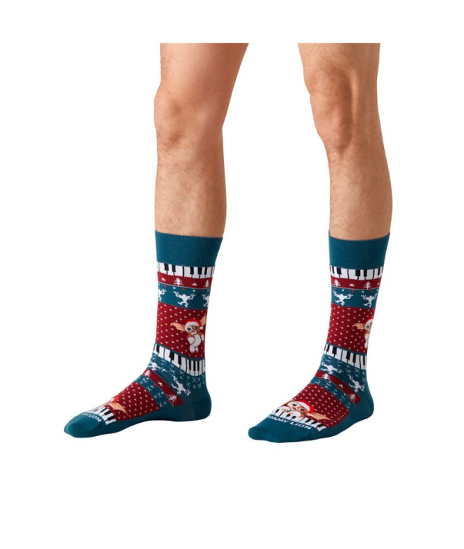 Calcetines Jimmy Lion Holiday Gizmo Dark Acqua/Red