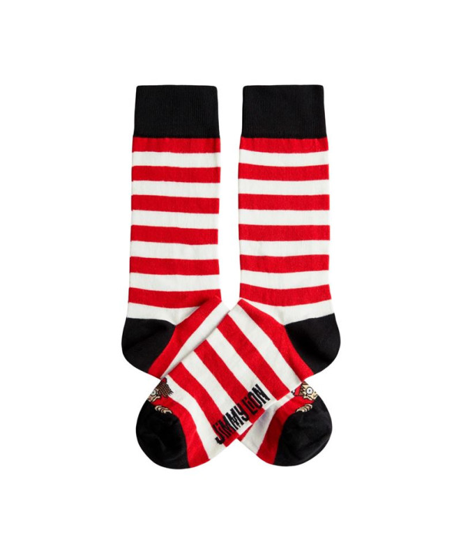 Calcetines Jimmy Lion Wally Peek-A-Boo Blanco + Rojo