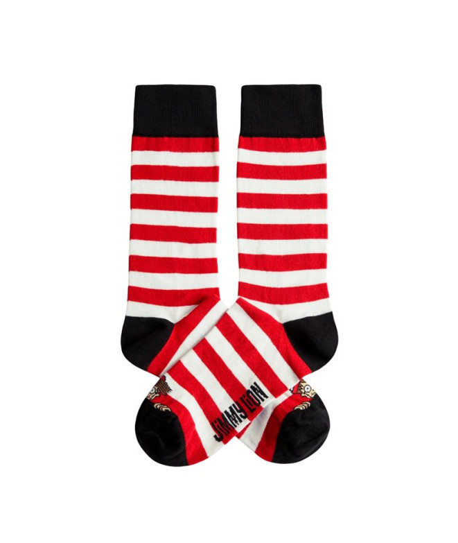 Chaussettes Jimmy Lion Wally Peek-A-Boo Blanc + Rouge