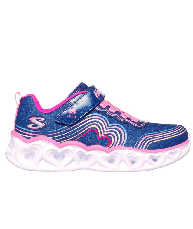 Zapatillas Skechers Heart Lights - Retro Niña Navy Sparkle / Multi Trim