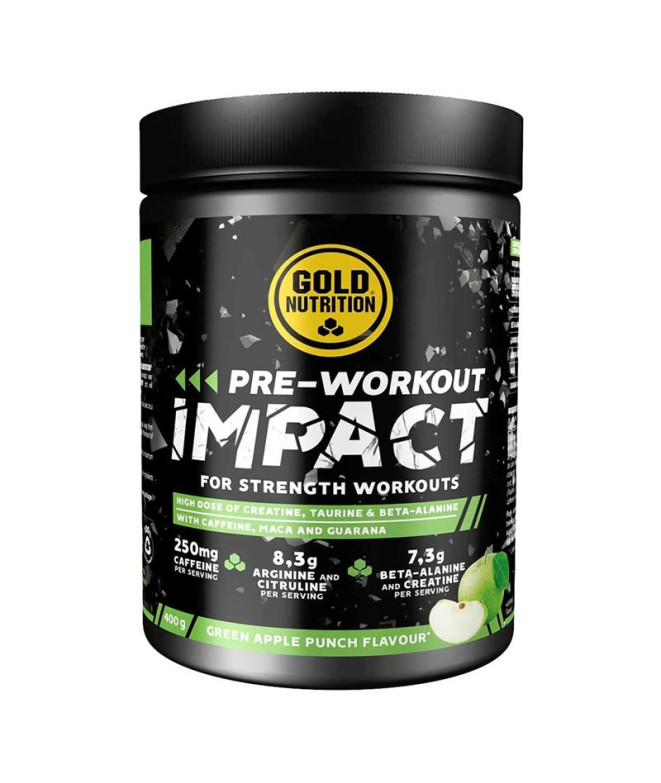 Pre-Workout Impact  Gold Nutrition Green Apple - 400 G