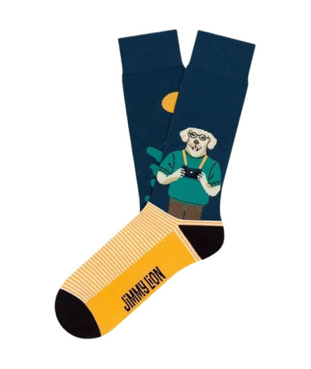 Chaussettes Jimmy Lion Le Photographe Bleu Foncé Chaussettes Jimmy Lion Le Photographe Bleu Foncé