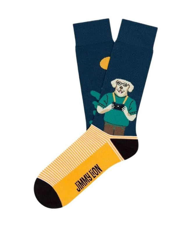 Chaussettes Jimmy Lion Le Photographe Bleu Foncé