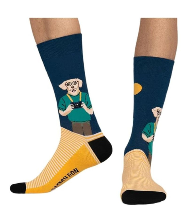 Chaussettes Jimmy Lion Le Photographe Bleu Foncé