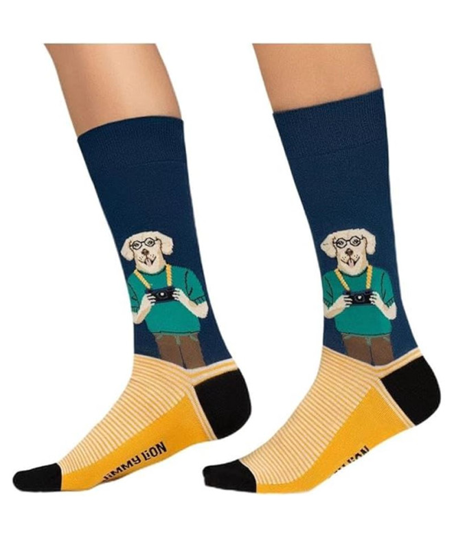 Chaussettes Jimmy Lion Le Photographe Bleu Foncé