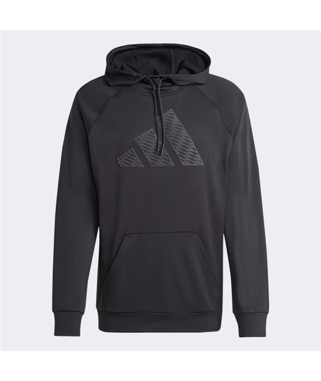 Moletom Fitness adidas Homem da camisola com capuz com logótipo grande Game & Go Training Preto