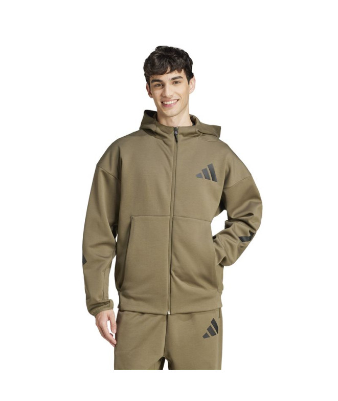 Sudadera adidas Z.N.E. Fz Hombre Verde Oscuro