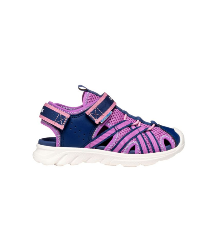 Sandalias Geox Airadyum Gi Infantil Azul Marino/Morado